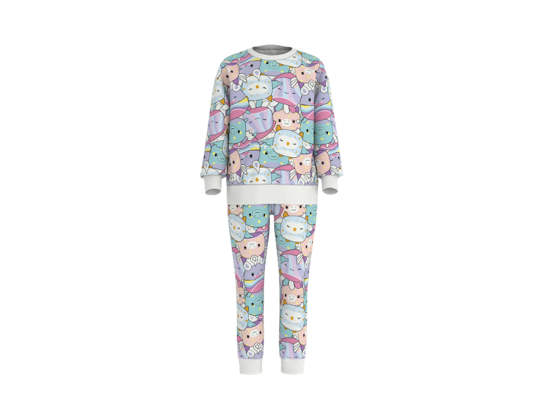 Ensemble de pyjama pour enfants avec un motif d'animaux de dessin animé coloré.
