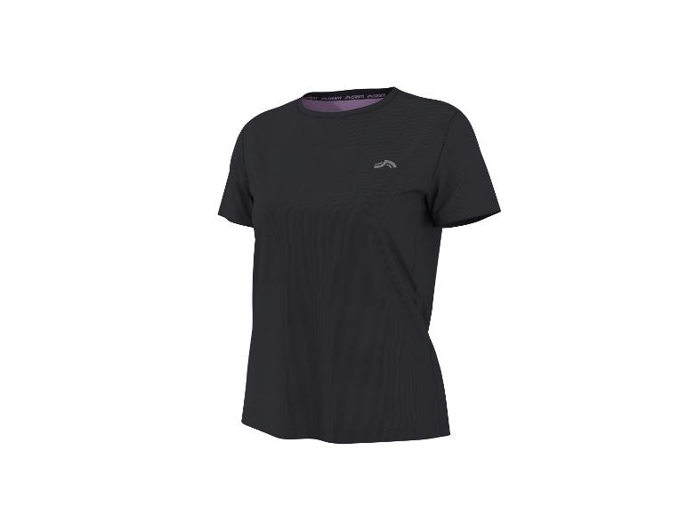 T-shirt de sport noir à manches courtes avec col rond et logo sur la poitrine
