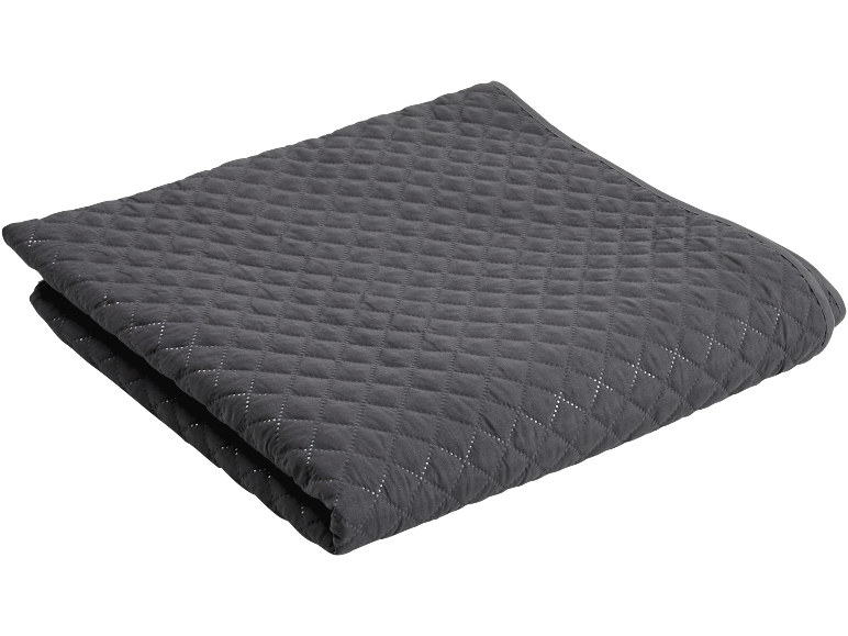 Couverture grise matelassée pliée