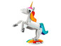 Une licorne LEGO aux couleurs arc-en-ciel.