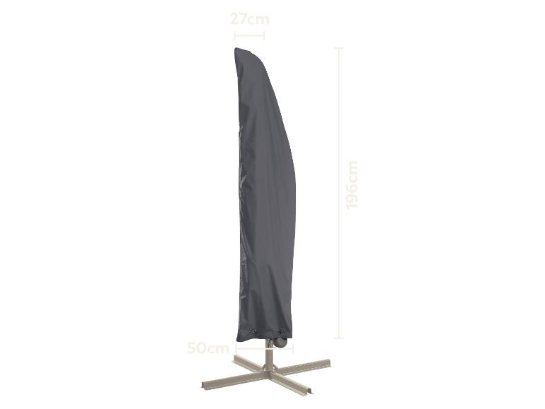 Housse de parasol grise, dimensions 196x27x50 cm.