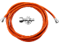 Tuyau de gaz orange avec régulateur de pression, pour propane/butane.