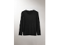 T-shirt noir à manches longues pour homme avec col rond.