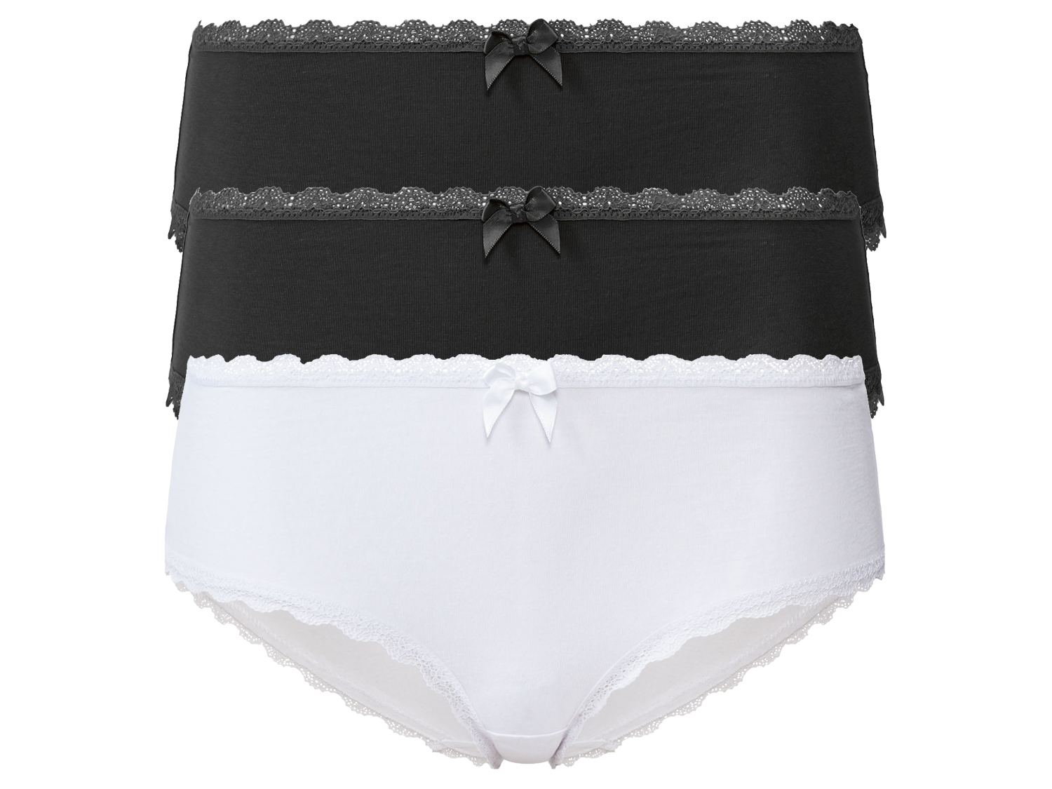 esmara® Lot de 3 hipsters de grossesse femme (noir/blanc)