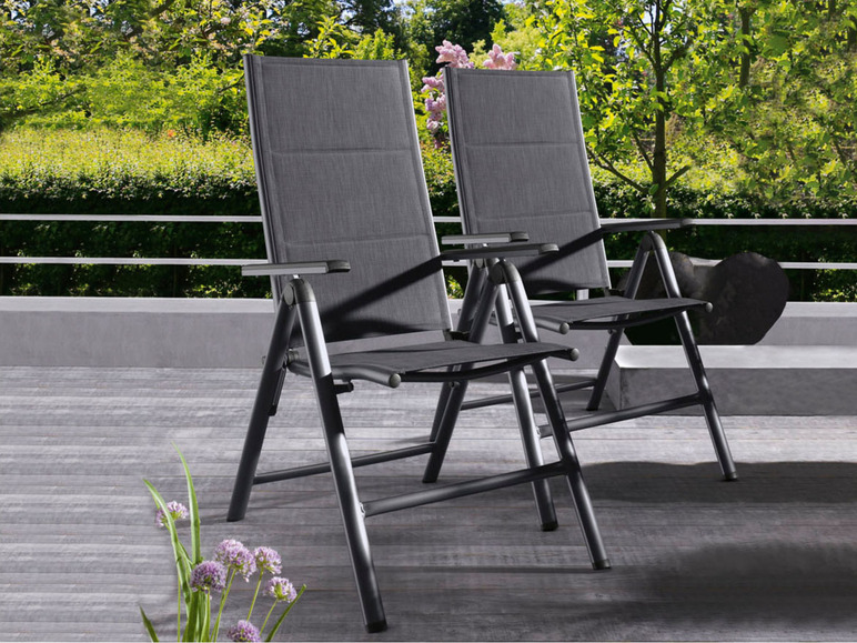 Aller en mode plein écran : LIVARNO home Set de table de jardin extensible + 4 fauteuils Toronto en aluminium, anthracite - Image 15