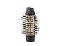 Brosse ronde coiffante, poils noirs, manche noir et doré.