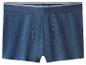 Une paire de boxers bleus pour hommes avec une ceinture rayée.