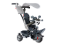 Tricycle Smoby Baby Drive gris avec pare-soleil et sac.