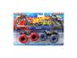 Coffret de jeu Hot Wheels Monster Trucks avec deux voitures dans leur emballage.