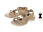 Sandales beige à brides, semelle crantée.