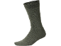 Chaussette vert foncé à texture côtelée.