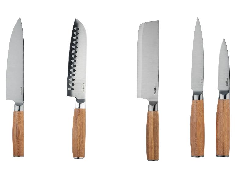 Couteaux de cuisine SilverCrest avec manches en bois.