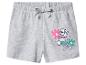 Short gris pour fille avec imprimé chiot et fleurs