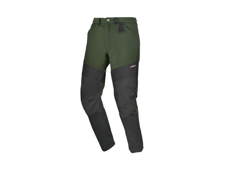 Pantalon Parkside vert foncé avec empiècements noirs.