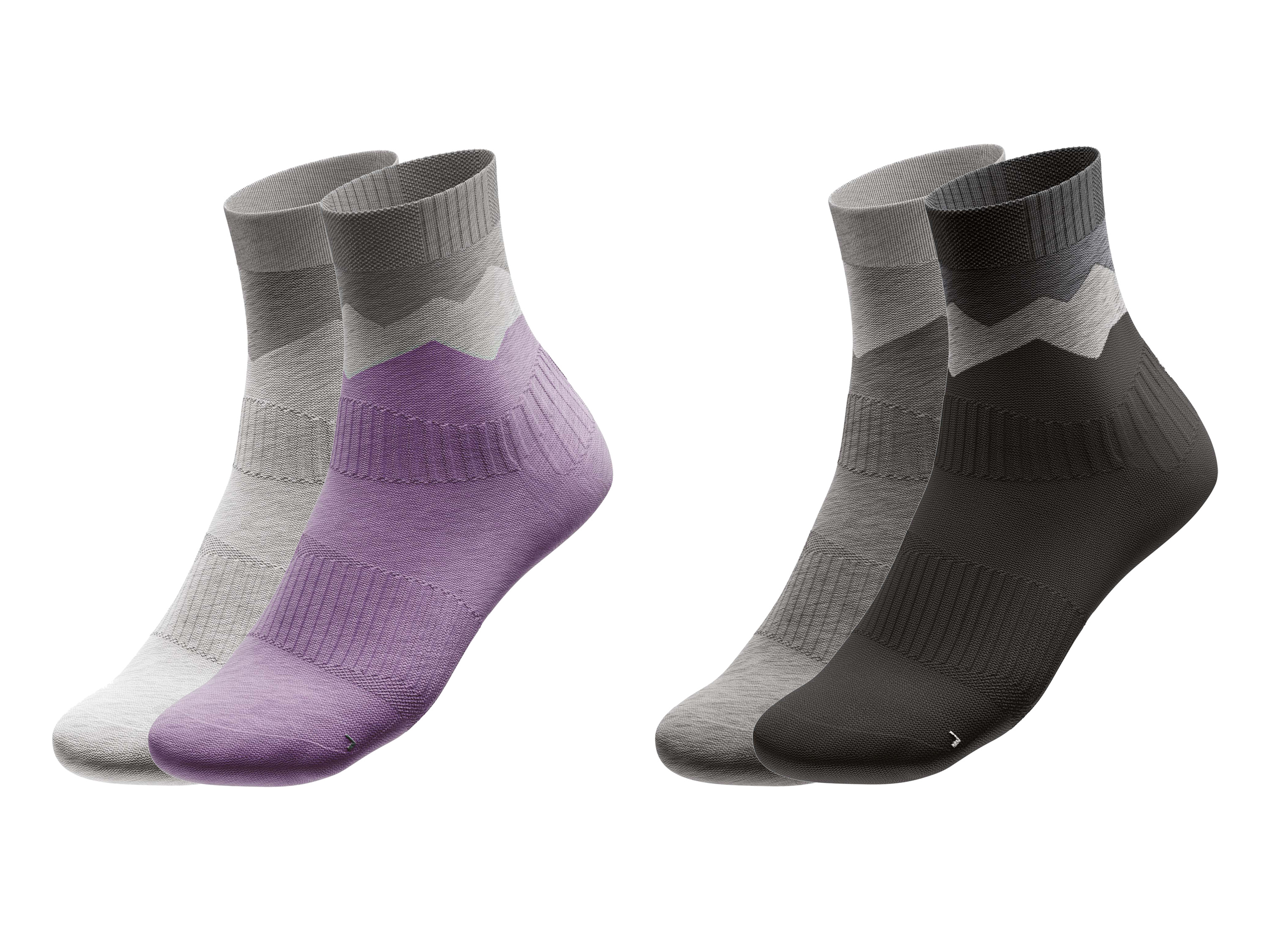CRIVIT Chaussettes de trekking, 2 paires, ajustement optimal