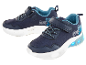 Chaussures de sport pour enfants bleues avec lumières LED.