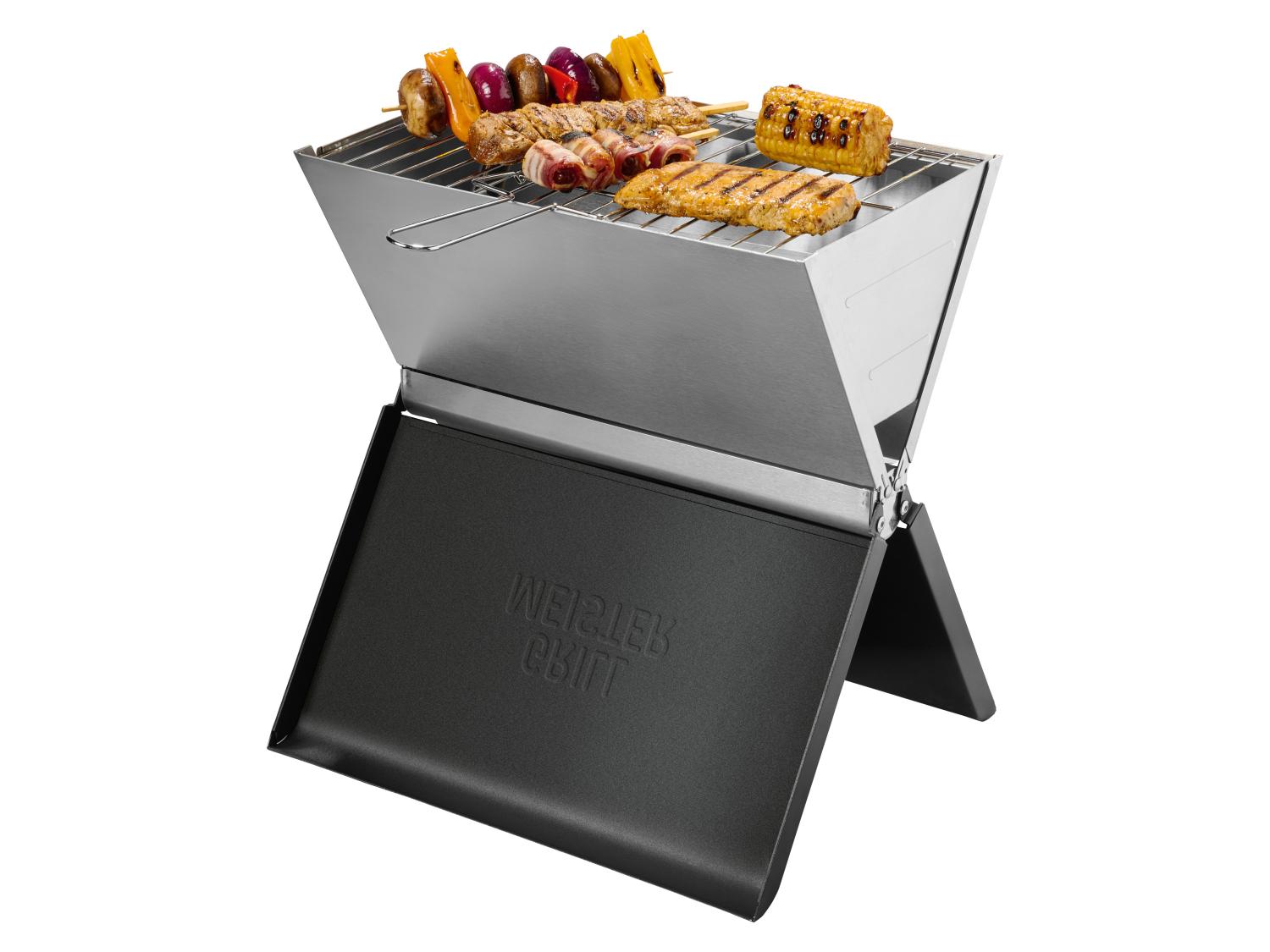 GRILLMEISTER | Barbecue pliant au charbon de bois, 33,5 x 23 cm - Lidl