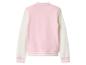 Blouson bomber rose et blanc avec manches raglan et détails rayés