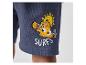Shorts enfant bleu marine, motif poisson clown et soleil, inscription "Surf's Up".