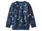 Sweat-shirt polaire bleu avec motifs blancs de lune et d'étoiles