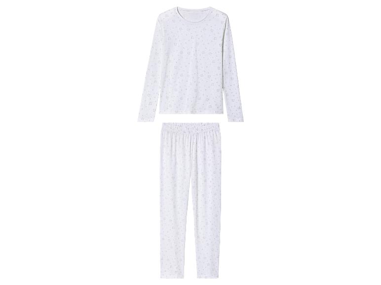 Pyjama blanc à manches longues et pantalon avec un motif d'étoiles.