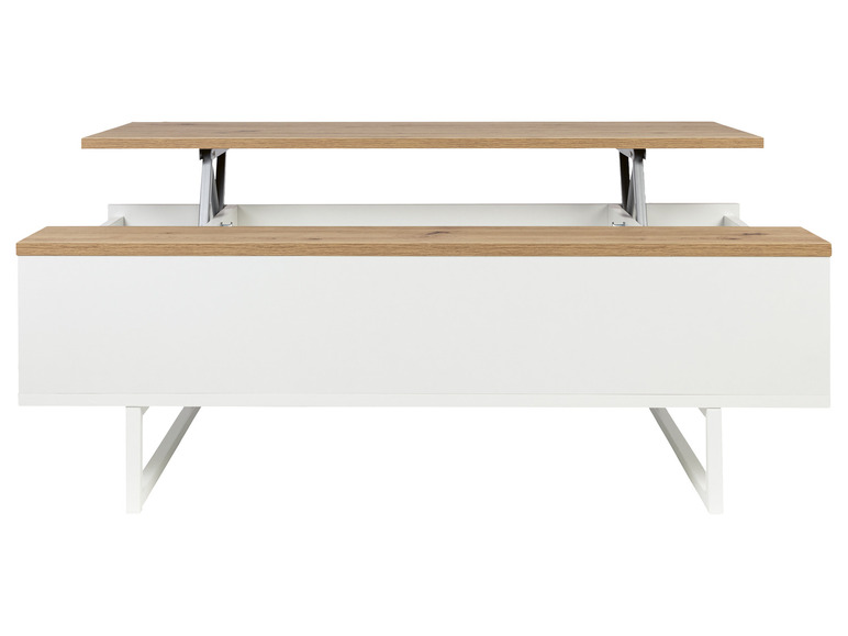 Aller en mode plein écran : LIVARNO home Table basse Madrid, 110 x 37,5 x 58 cm, imitation chêne/blanc - Image 5