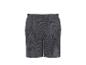 Shorts de sport gris avec motif géométrique et taille élastique.
