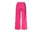 Un pantalon de survêtement rose avec une taille élastique.