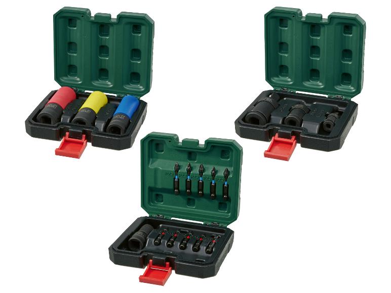 Ensembles de douilles et d'embouts OWIM dans des boîtes vertes ouvertes.