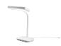 Lampe de bureau LED blanche avec col flexible et tête lumineuse rectangulaire