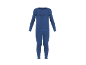 Ensemble de sous-vêtements thermiques bleu marine pour homme, composé d'un haut à manches longues et d'un pantalon.