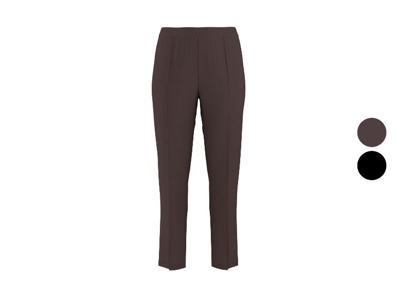 Pantalon femme marron et noir avec taille élastiquée
