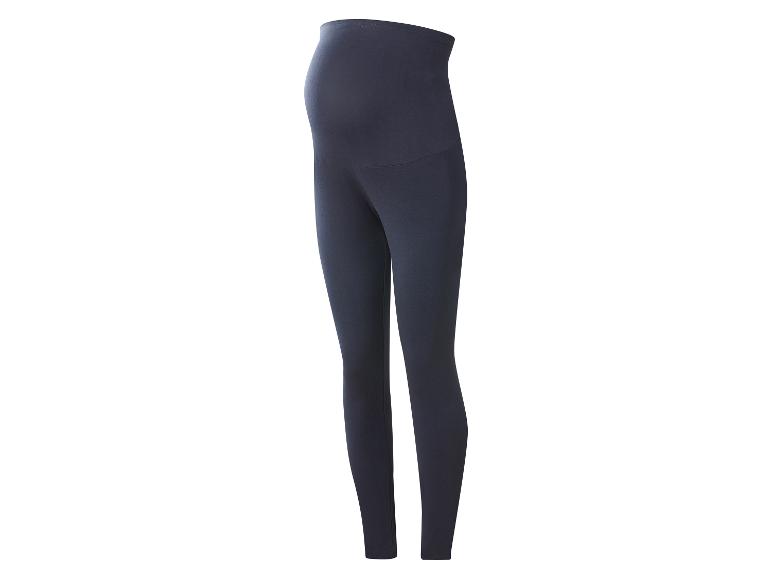Legging de maternité bleu foncé avec un bandeau de soutien.