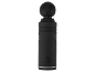 Masseur cylindrique noir avec tête ronde, bouton d'alimentation et indicateurs lumineux.