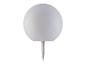 Lampe sphérique blanche à piquet pour jardin.