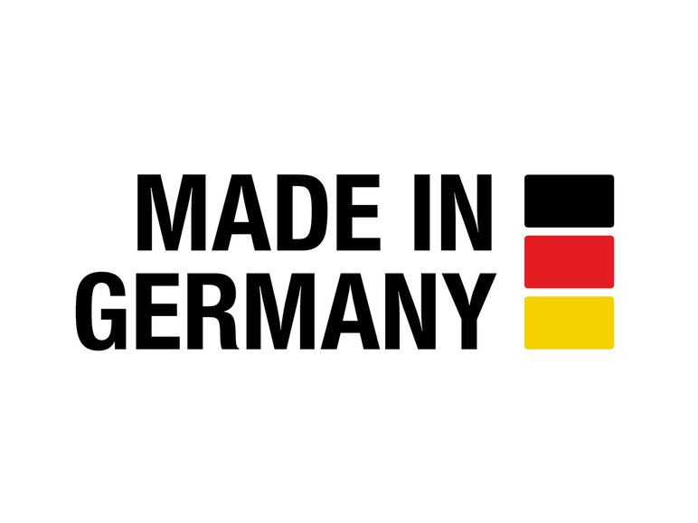 Le logo du drapeau allemand avec le texte 'Made in Germany'.