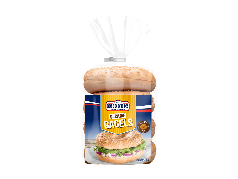 Paquet de bagels au sésame, pré-coupés, 300g.