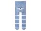Leggings bébé bleu avec des rayures blanches et un imprimé renard