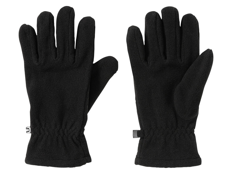 Une paire de gants en polaire noirs.