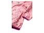 Veste rose à motif de briques de construction, avec une fermeture éclair et des poignets violets.