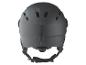 Casque de ski noir avec système de réglage de la taille.