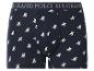 Boxer en coton bleu marine avec imprimé cavaliers de polo et ceinture logo 'U.S. GRAND POLO'.