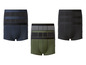 Trois paires de boxers en noir, bleu marine et gris-vert