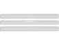 Trois tubes fluorescents blancs sur fond noir.