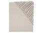 Drap-housse et drap plat unis beige.