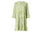 Robe midi femme imprimé zèbre vert et blanc, manches 3/4 et col chemise.