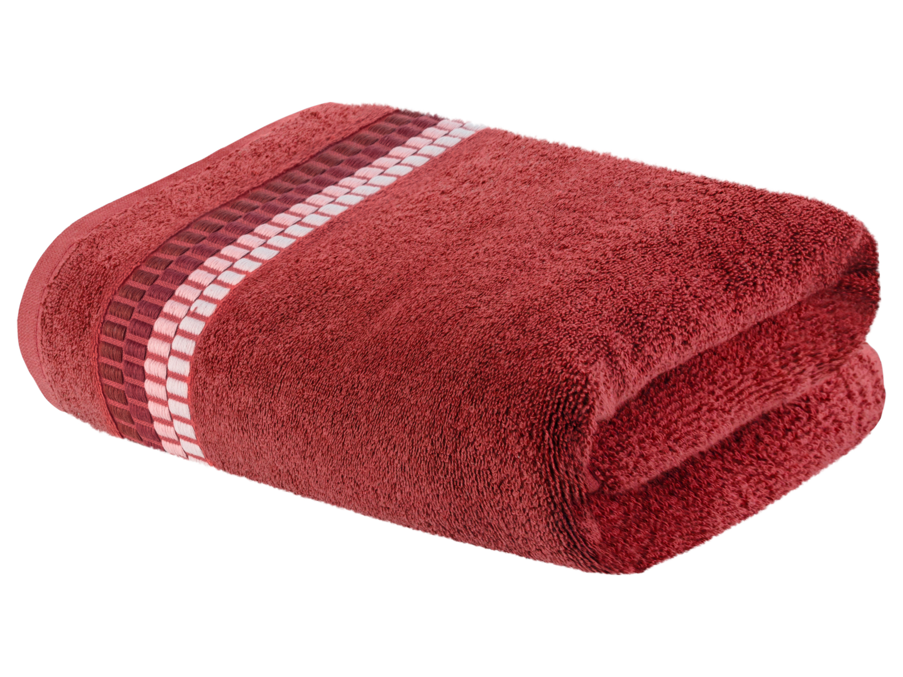 LIVARNO home Serviette de bain en éponge, 70 x 140 cm (rouge)