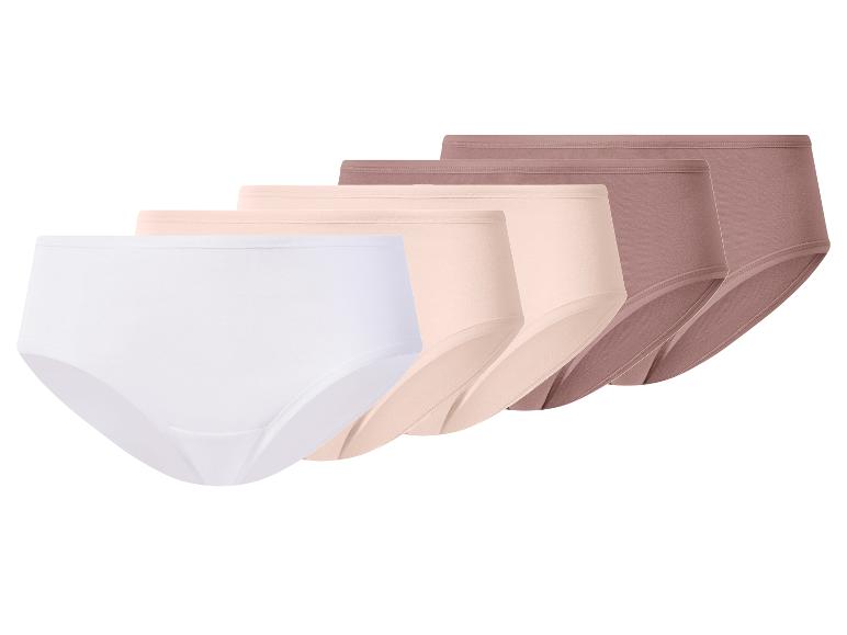 Cinq culottes pour femmes dans des tons neutres : blanc, beige et marron.