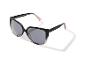 Lunettes de soleil à monture noire et dégradé rose, verres gris
