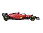 Un modèle de voiture de course Ferrari de Formule 1 rouge avec des logos de sponsors.